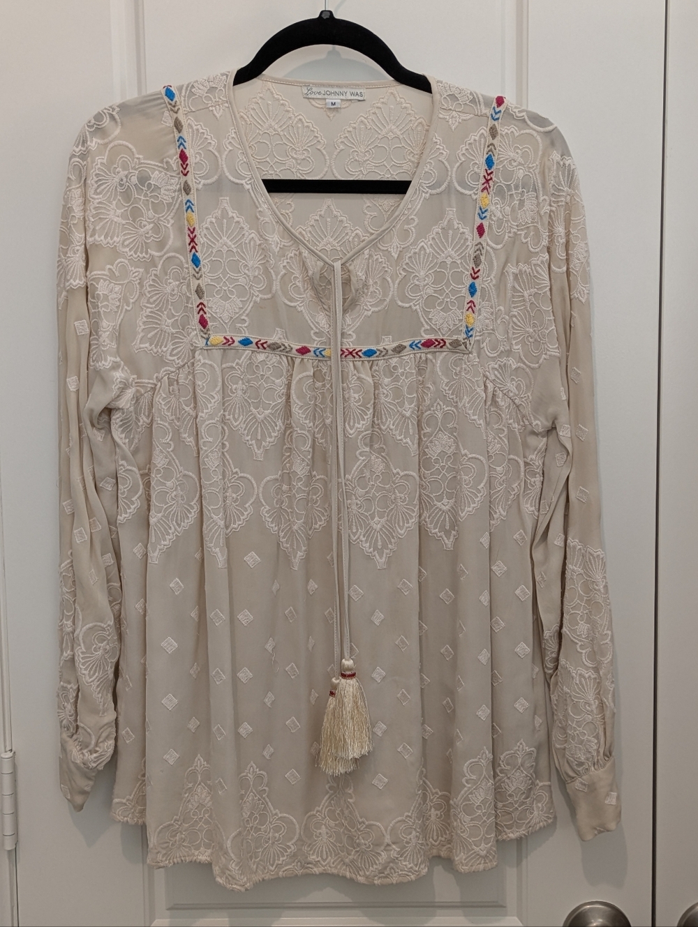 Johnny Was Silk Peasant Blouse - M Flawed